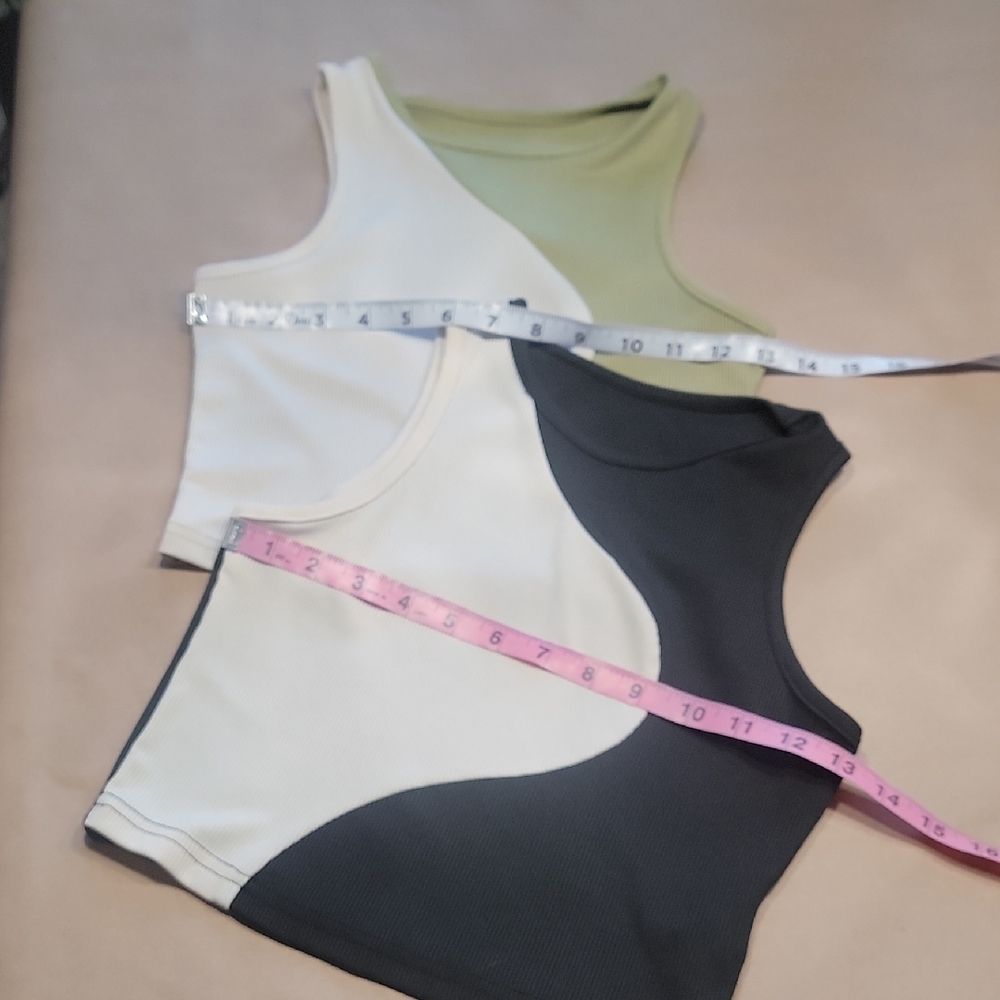 Shein Size S (4) Unity Color Block Ribbed Knit Tank Top, Short/Cropped.  2 For 1 - Picture 7 of 15